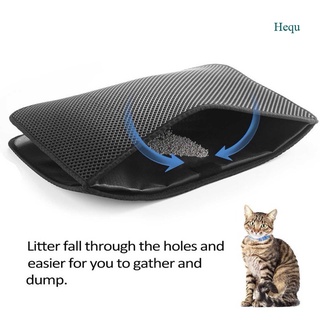 Hequ Waterproof Cat Litter Trapper Mat EVA Double Layer Pet Cat Litter Pad Bottom Non-Slip Litter Box Mat