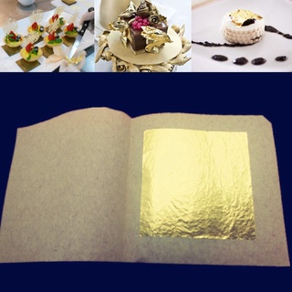 50 piezas de hoja de oro comestible de 24 quilates para cocinar alimentos, decoración de tartas, manualidades