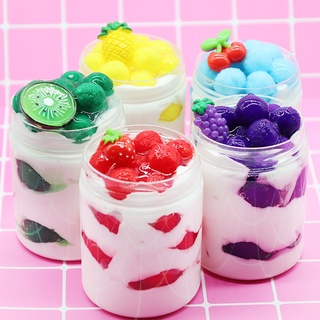 wuinji 60/120ml Fruit Ice Cream Slime Mud Clay Craft Stress Reliever Sludge Kids Toy