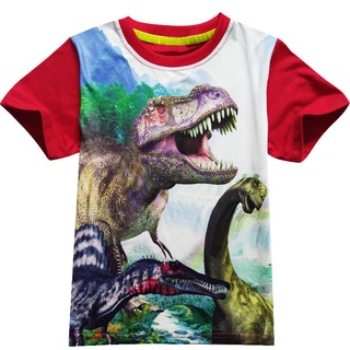 Camiseta de manga corta para niños, diseño de dinosaurios, diseño de dibujos animados
