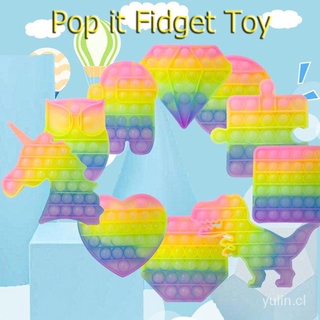 🔥Stock listo🔥Pop it Fidget juguetes de silicona descompresión juguete Push Pops burbuja sensorial juguetes lógicos razonamiento juguetes de entrenamiento para adultos niños