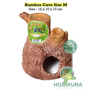 Ocultar cueva de bambú M/casa para reptiles serpienteskins ocultar