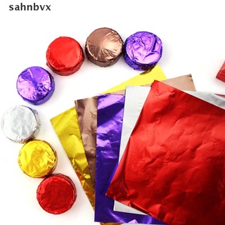 [sahnbvx] 100X Aluminum Wrapper Chocolate Paper Candy Wrapping Tin Embossing Gift Paper [sahnbvx]