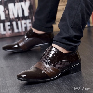 Tamaño (38 ~ 48) vestido de los hombres zapatos de cuero Formal zapatos de negocios Casual zapatos de banquete de cuero puntiagudo zapatos Casual zapatos de oficina Wzi3