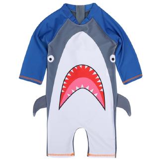 1-7y bebé de dibujos animados tiburón trajes de baño niños niños traje de baño baju renang kanak (3)