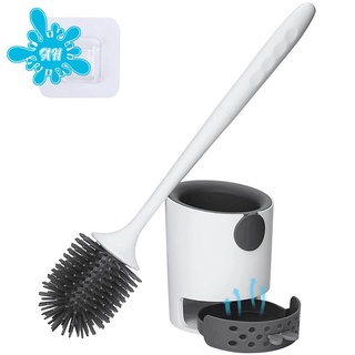 Cepillo de inodoro con soporte, juego de cepillo de limpieza y soporte de inodoro de silicona