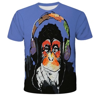 Niños animales camisetas orangután/monkey impresión 3D camiseta niños divertidos camisetas tops manga corta O-cuello impresión ropa de verano manga corta