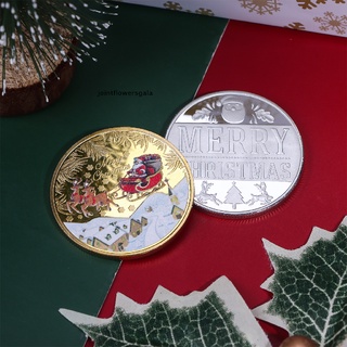 nuevo stock navidad monedas conmemorativas santa claus alce medalla de navidad coleccionable caliente (7)