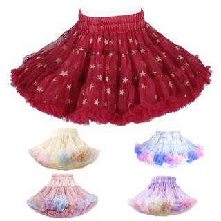 niños niñas reversible tutú falda colorida malla tul capas enagua hinchada