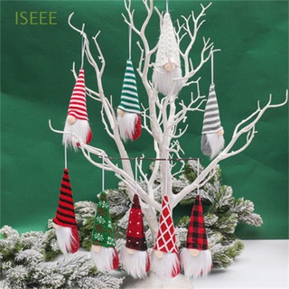 ISEEE 3Pcs Xmas Christmas Tree Ornaments Party Supplies Christmas Decoration Plush Doll Pendant Forest Old Man Home Cloth Gift Merry Christmas Faceless Doll Pendant