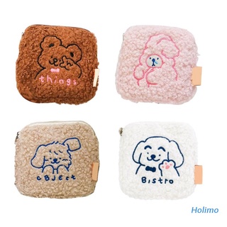 Holimo Cute Cartoon Animal Plush Sanitary Napkin Storage Bag Women Tampon Holder Girls