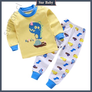 bebé pijama de los niños conjunto de algodón suave de dibujos animados patrón de los niños pijamas [surjion]