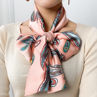 Pañuelo de seda pequeño estrecho y largo para mujer, estilo de primavera, otoño e invierno, moda occidental, bufanda decorativa salvaje coreana, bufanda de invierno, bufanda estrecha (1)