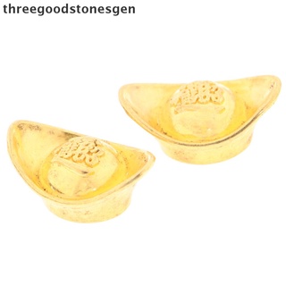 [threegoodstonesgen] 10pcs lingote de oro feng shui auspicioso dinero suerte decoración del hogar artesanía