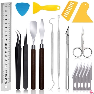 Juego de herramientas de deshierbe de vinilo, 18 piezas, Kit básico de herramientas de vinilo para deshierbe, siluetas, Cameos, letras (1)