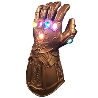 Thanos-guantes de Thanos con luz LED, accesorios de PVC, juguetes para fiesta de carnaval, Halloween