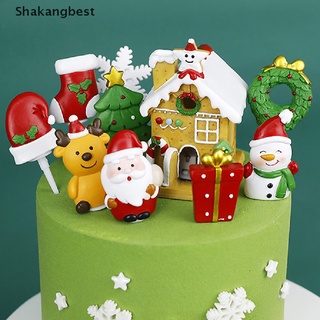 [skb] decoración de tartas de navidad de papá noel muñeco de nieve decoración de tartas decoraciones de navidad