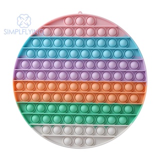 simplflying cod√ gran tamaño arco iris redondo luminoso empuje burbuja sensorial autismo antiestrés juguete