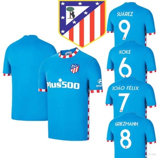 2022 Camiseta De fútbol atlético Madrid F.C. Talla grande griezmann Joao Suarez Manga corta suelta de Tee