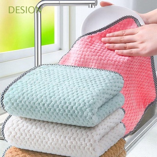 desion home & living toallitas trapos hogar cepillo de cocina diario toalla de plato absorbente de lana de coral baño engrosado paño de limpieza/multicolor