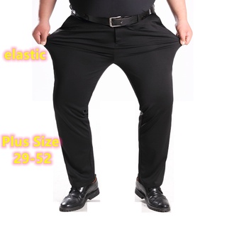 en stock hombres formal pantalones grandes más tamaño flexible pantalones holgados casuales kasut elástico negocios casual pantalón largo