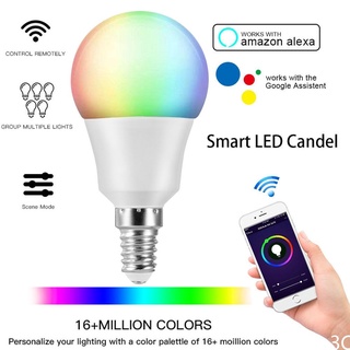 VV6-S Cellphone WiFi Voice Control RGB Energy Saving Dimming LED Bulb Multicolor Smart Light Bulbs 6W E14