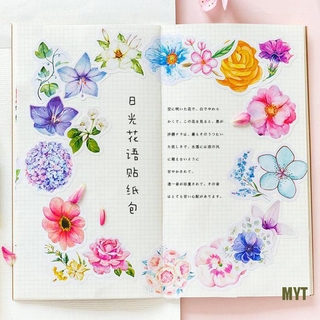 [Df] 45 pzs/paquete De stickers Japoneses De Flores/decoración De diario/álbumes De recortes (Fj)