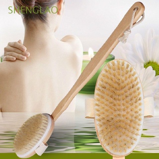 Shenglao cerdas de madera mango largo espalda SPA herramienta cuerpo ducha piel seca cepillo de baño SPA fregador