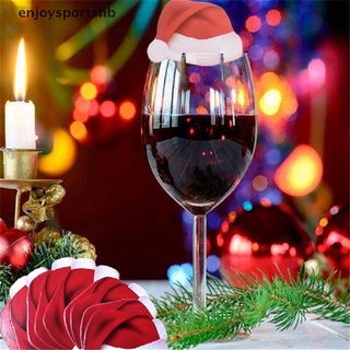 [enjoysportshb] 10Pcs Navidad Taza Tarjeta Santa Copa De Vino Decoración Feliz Adorno [Caliente]