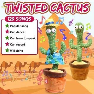 Dancing Cactus peluche eléctrico cantando 120 canciones bailando y torciendo Cactus luminoso grabación aprendizaje a hablar torciendo juguete de peluche divertido juguetes educativos para niños