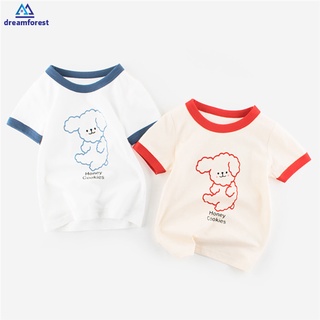 Df niños lindo T-shirt patrón de dibujos animados Tops lindo algodón suave verano niños Top disfraz