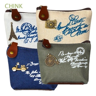 chink 4pcs hot monedero retro mini monedero mini cartera linda lona bolsa de embrague clásica bolsa de llaves