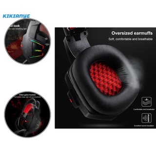 [kikianye] auriculares con cable abs efecto de iluminación fresco auriculares sobre el oído para pc