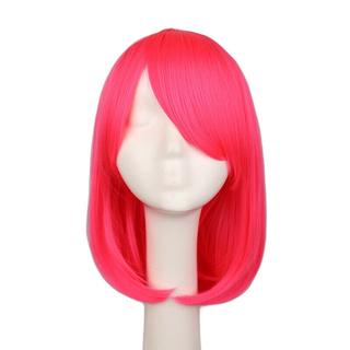Peluca corta de 32 cm para Cosplay de Bob Multicolor resistente al calor para mujeres pelucas completas (2)