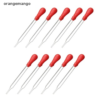Orangemango 10Pcs 10Ml 12Cm Glass Pipette Medicine Laboratory Dropper Red Rubber Head Pipet CL