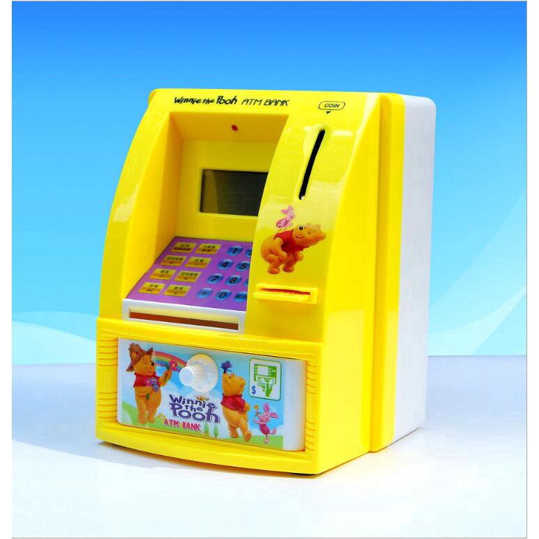 Hello Kitty Kids ATM Mesin caja de monedas para ahorrar dinero, máquina bancaria, contraseña (3)