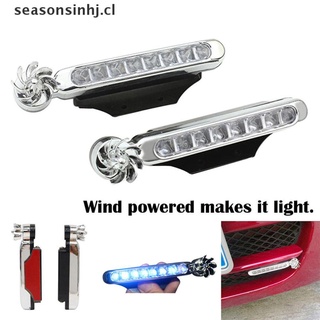 (lucky) 1pc alimentado por viento 8 led coche drl luz diurna luz antiniebla advertencia auto cabeza lámpara [seasonsinhj]