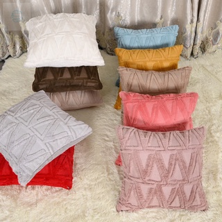 esa Plush Throw Pillow Cover Soft Touch Plain Color Velvet Square Pillowcase for Couch Sofa Bed Car Home 45*45cm