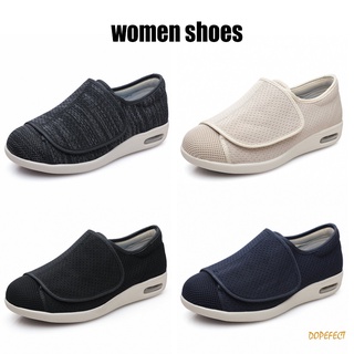 Cómodo zapatos de caminar para las mujeres gancho-and-loop diseño de malla zapatos superiores con suela antideslizante