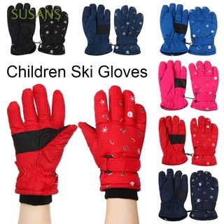 SUSANS Ski Children Ski Gloves Children Kids Windproof Waterproof Long-sleeved Mitten Thicken Warm Non-slip New Fashion Winter Must Mountaineering Snow Snowboard/Multicolor