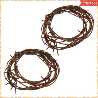 RUSTY 2 piezas de plástico falso oxidado oxidado alambre guirnalda decoraciones de 8 pies