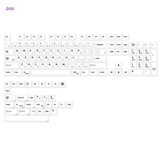 Dou PBT 135 teclas Cherry Profile DYE-Sub japonés Keycap minimalista blanco tema minimalista estilo para teclado mecánico gorra