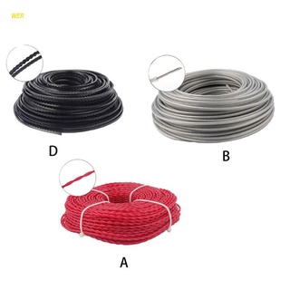 Wer 50m Nylon Trimmer cable de alambre línea Strimmer Brushcutter largo redondo cepillo cortador cable rollo de césped cuerda