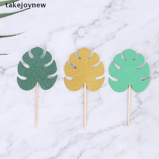 [takejoynew] 10 piezas de decoración para tartas de hojas de tortuga, cupcakes, decoración de tartas de baby shower