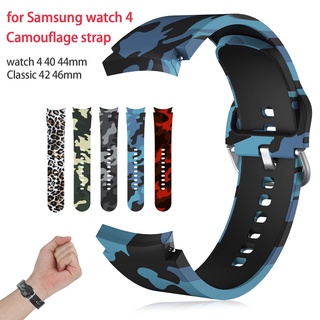Correa De silicón De camuflaje De 20 mm Para Samsung Galaxy watch clásico 4 46mm 42mm Banda De 44 mm 40mm reloj De pulsera 44mm 40mm