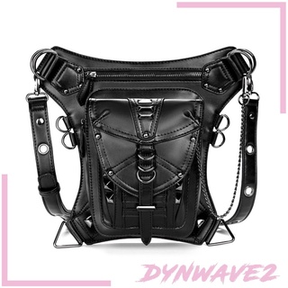 [DYNWAVE2] Steampunk bolsa de cintura hombres mujeres Retro negro bolsas de mensajero cadera pierna bolsa bolsa (1)