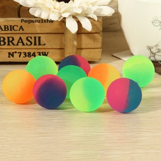 [pegasu1shb] 10 piezas de bola noctilúcida de 32 mm, luminosa, colores dulces, bola de rebote alta para niños