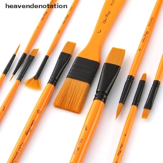 [heavendenotation] 10PCS Nylon Hair Oil Acrylic Watercolor Painting Brushes Set W/ Zipper Case (5)