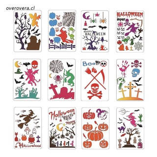 ove 12Pcs Painting Stencils DIY Home Decoration Drawing Stencil Halloween Templates