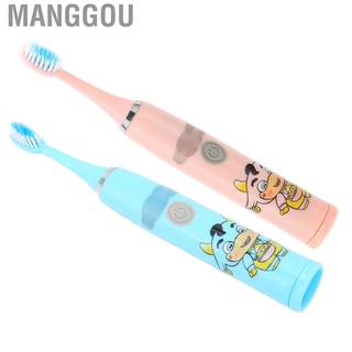 manggou kids cepillo de dientes eléctrico de dibujos animados simple operación larga servicio limpieza de vida suave cepillo de pelo para el cuidado oral
